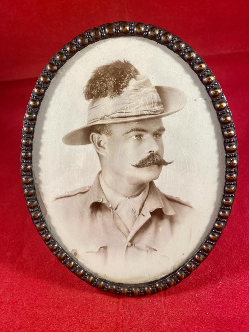 Period Framed Photo of a Boer War Commando c1900