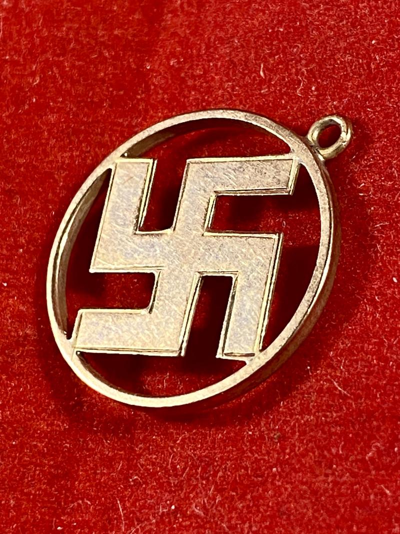 Nazi Party 9ct Gold Swastika Pendant Charm