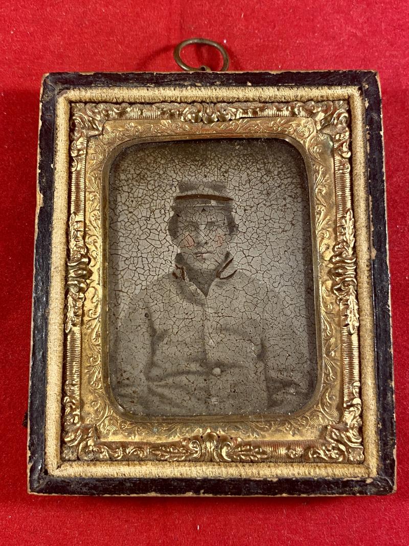 Original U.S. Civil War Unidentified Confederate CSA Soldier in Uniform - “Ninth Plate” Tintype