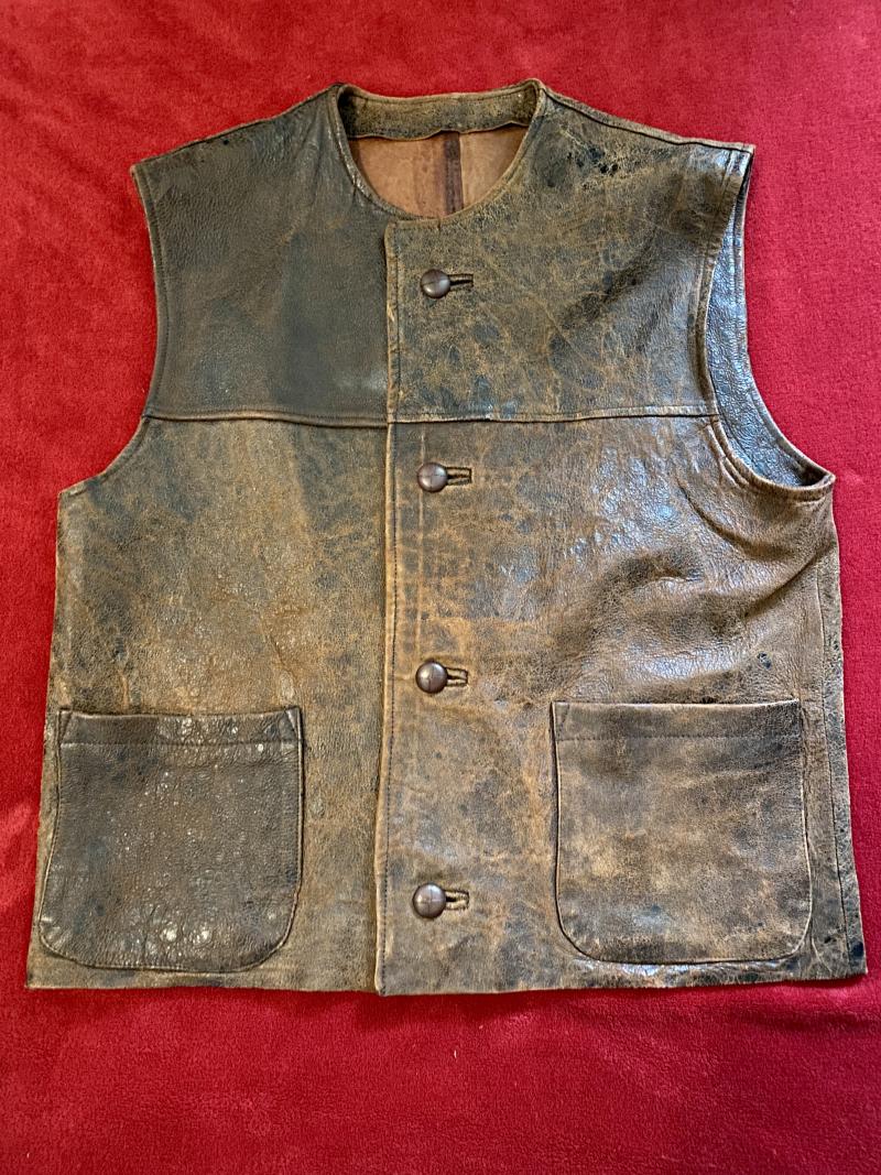Genuine Original WW1 British Army Leather Jerkin Dated 1918