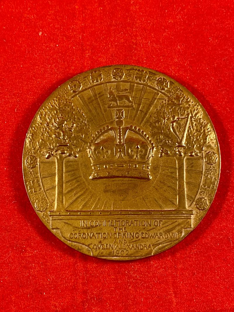Commemorative Gilt Bronze Medallion for the Coronation King Edward VII and Queen Alexandra 1902