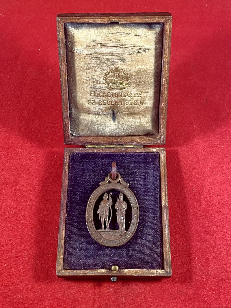 Antique National Rifle Association NRA Bronze Medal with Original Case by Elkington & Co. Ltd