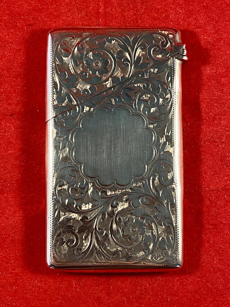 Antique Hallmarked Silver Card Case by Colen Hewer Cheshire – Chester 1902
