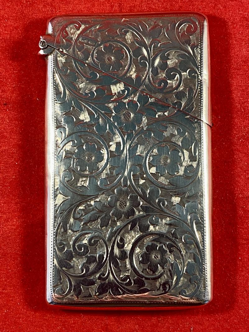 Antique Hallmarked Silver Card Case by Colen Hewer Cheshire – Chester 1902