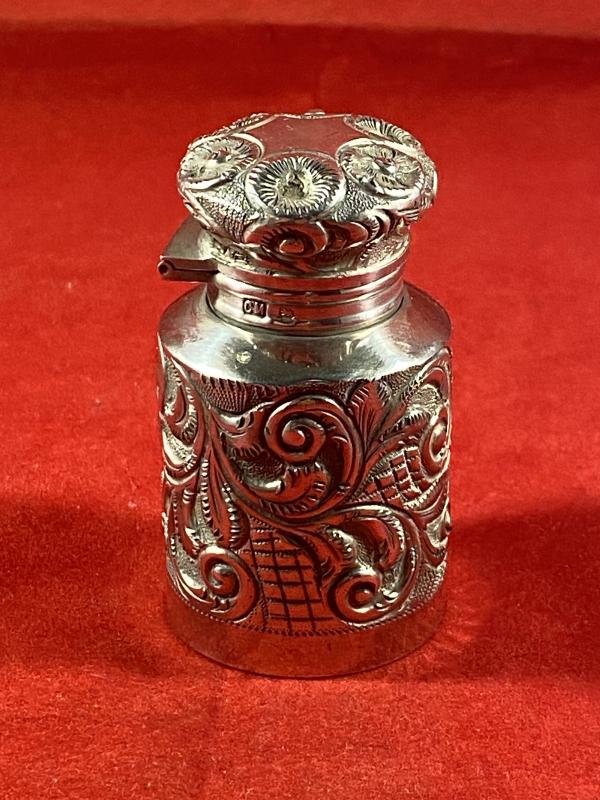 Small Antique Victorian Hallmarked Silver Perfume Bottle by Charles May – 1893