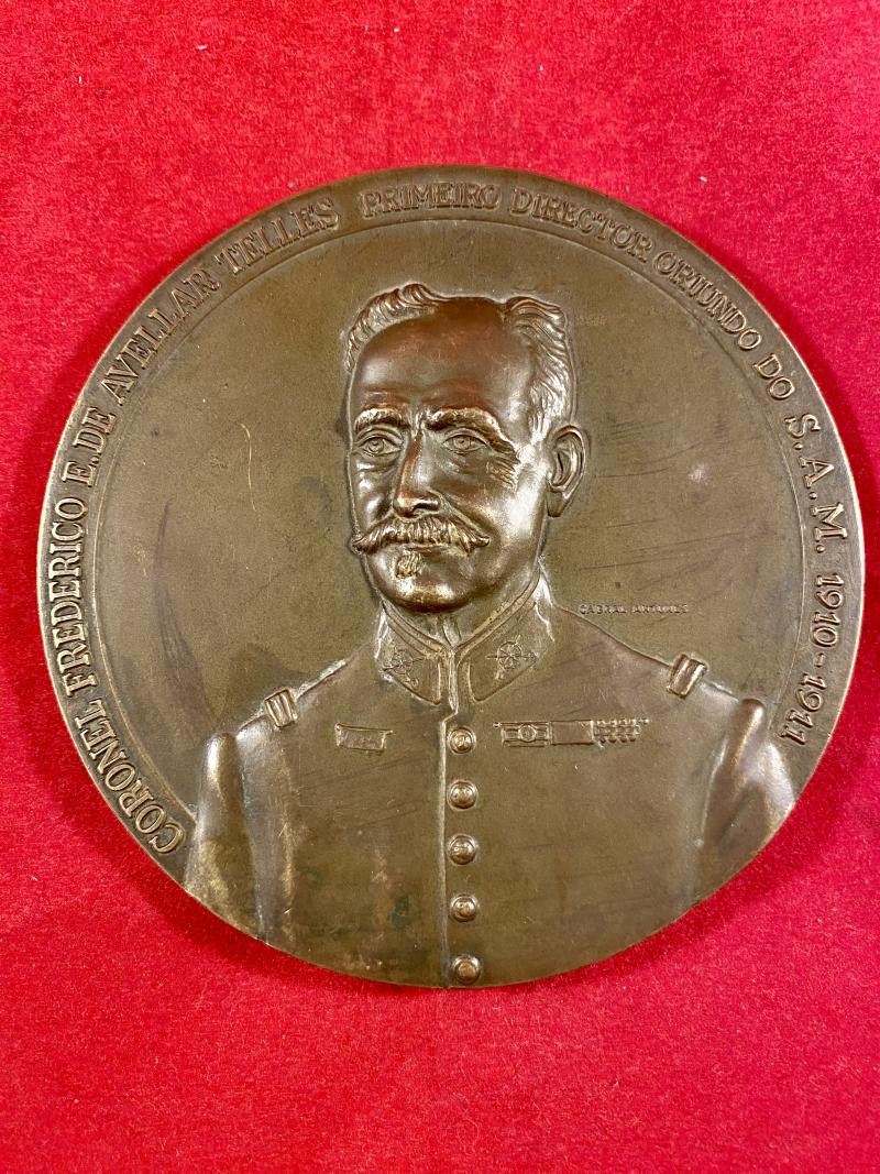 Vintage Bronze Limited Edition Commemorative Medallion - Coronel Frederico E. de Avellar Telles - Portuguese Military 1981