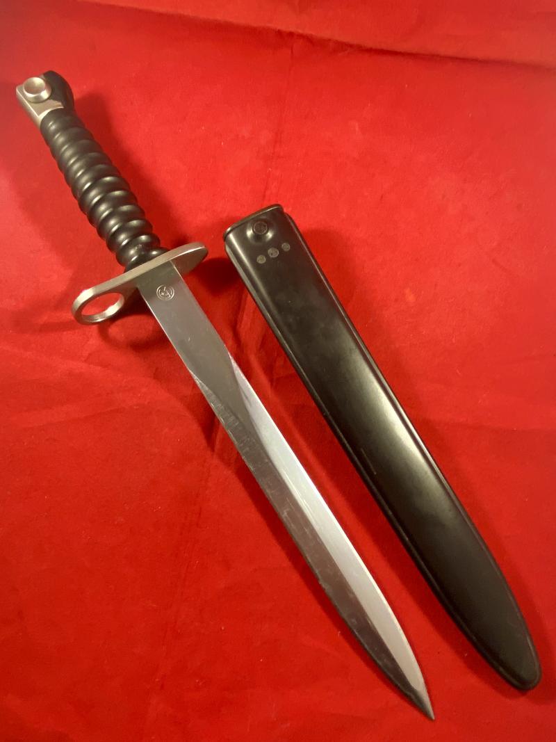 Near Mint Swiss SIG Stgw Model 1957 Pattern Bayonet with Scabbard