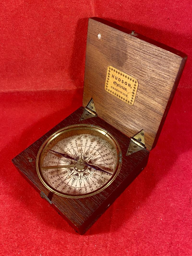 Antique Georgian Mahogany Cased Pocket Compass – c1830