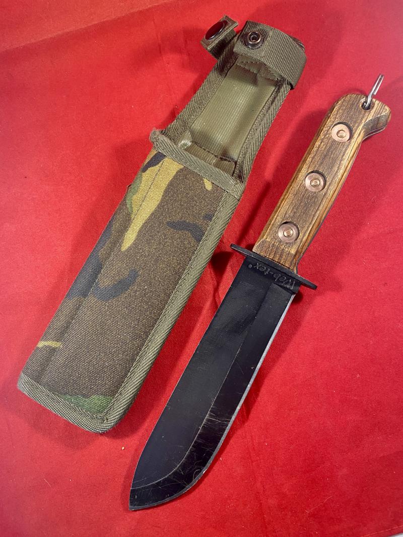 Military Style D Survival Knife with 1000 Denier DPM Cordura Sheath and Belt Loop by Web-Tex