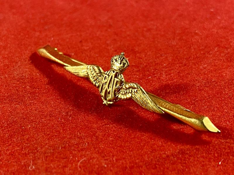 WW2 Silver Gilt RAF “Wings” Sweetheart Bar Brooch by Ward Brothers c1940