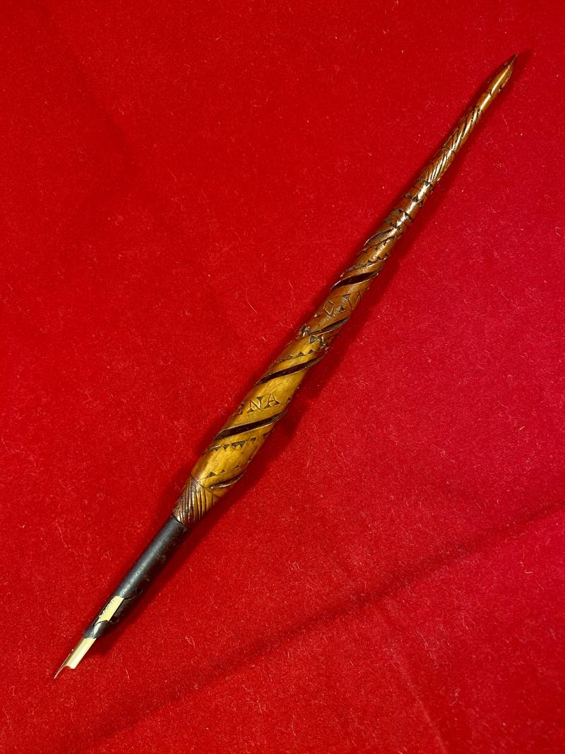 2nd Boer War POW Carved and Pierced Wooden Dip Pen – St. Helena 1901