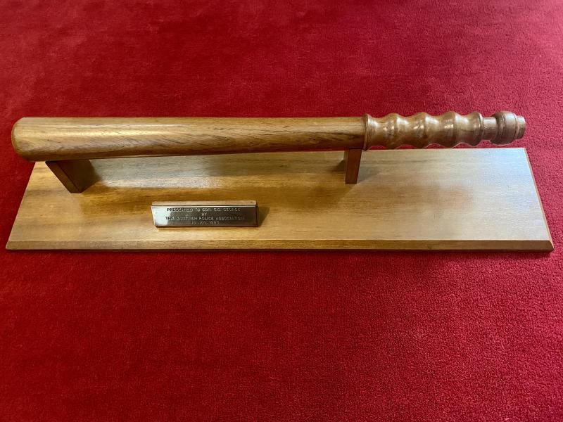 Scottish Police Presentation Truncheon with Display Stand to CDR. G.C. GEORGE by The Scottish Police Association - 10 Nov 1983