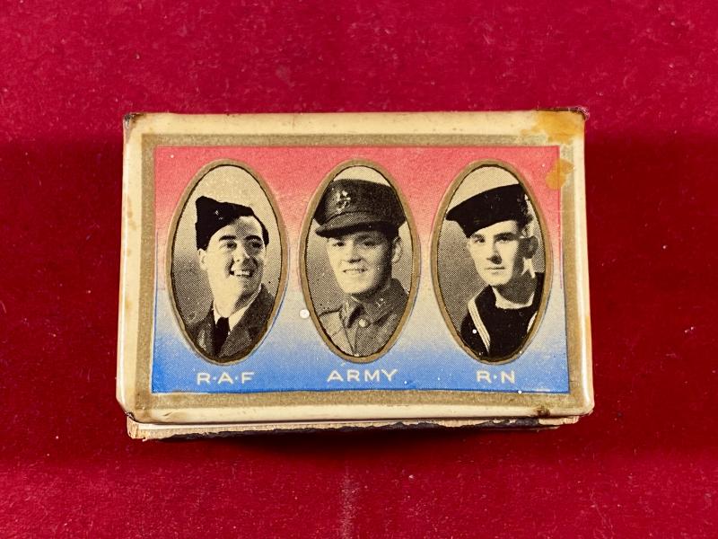 WW2 “V” For Victory - RAF - Army - RN – WRNS – ATS – WAAF - Metal and Celluloid Matchbox Cover