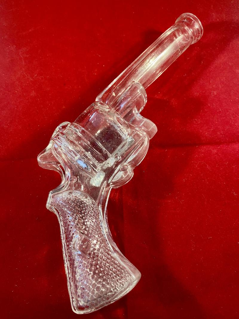 Scarce Antique Revolver Shaped Glass Bottle c1910