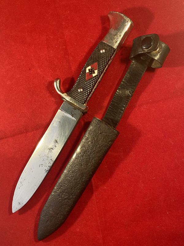 Untouched Original WW2 Double Proofed Transitional Hitler Youth Knife by WKC dated 1938