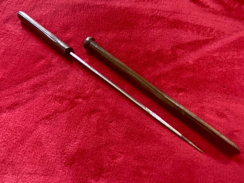 Antique WW1 British Officers Leather Covered Swagger Stick with Concealed Blade