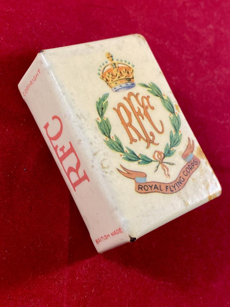 Rare WW1 Period - RFC - Royal Flying Corps - Metal and Celluloid Matchbox Cover