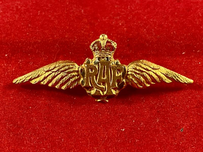 WW2 Gilt and Enamel RAF “Wings” Sweetheart Brooch c1940