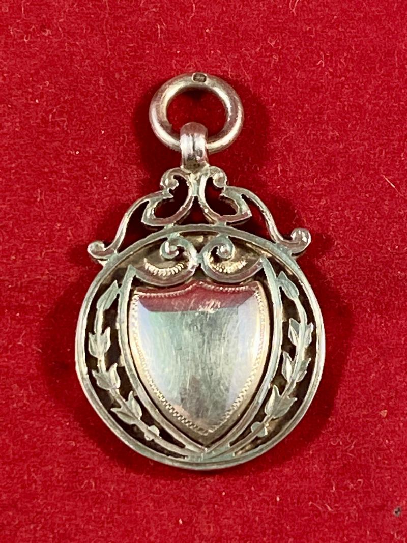 Inter War Period English Hallmarked Silver Watch Fob or Medal for Military “Bayonet Fencing” 1928