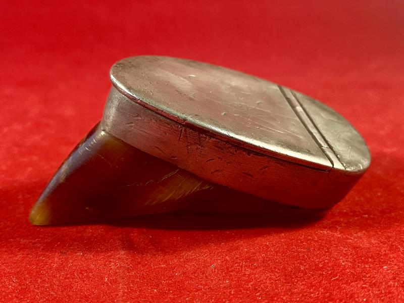 Antique Scottish Pewter and Deer’s Foot Table Snuff Mull by John Durie - 1830-1868