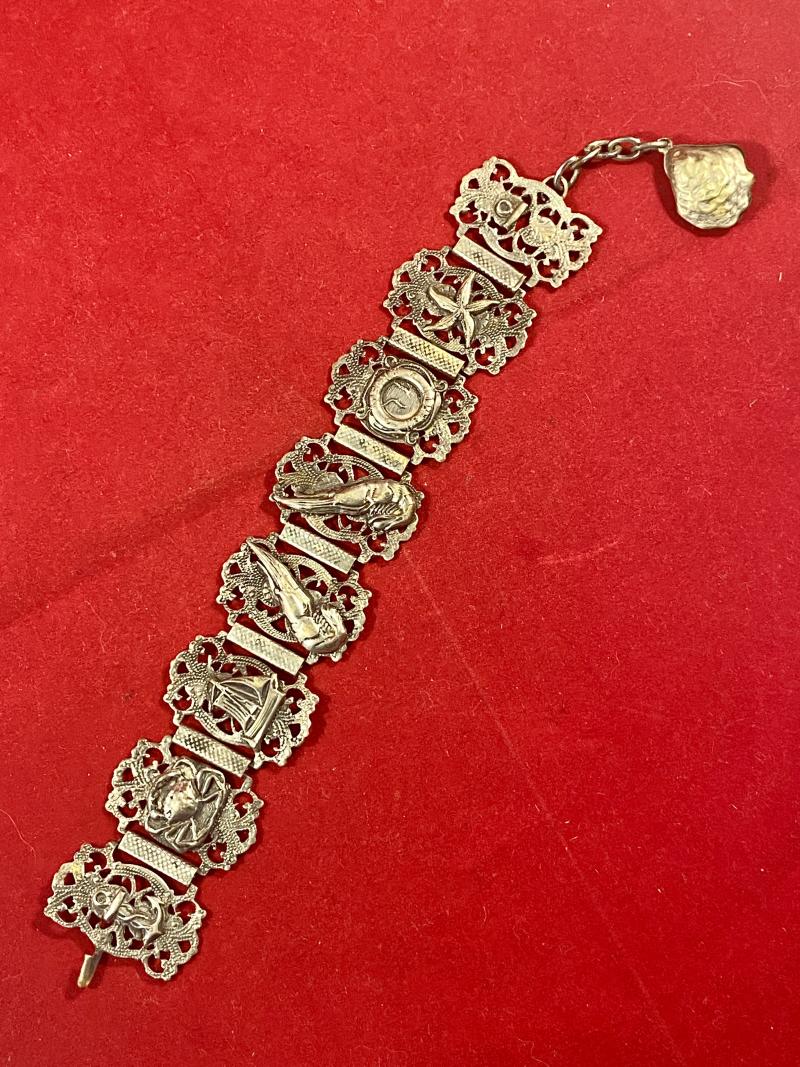 Algerian Silver Bracelet with a Nautical Theme in Memory of the WW2 French Battleship – JEAN BART - c1945