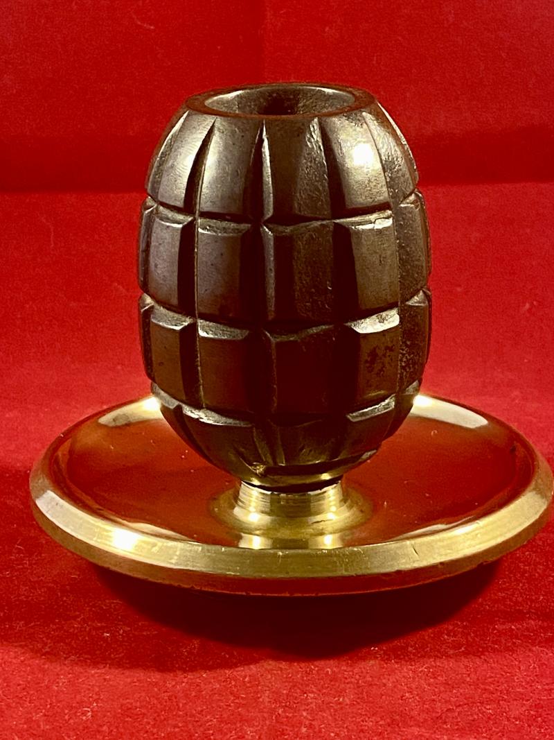 Unusual WW1 Trench Art Mills Grenade Adapted to be used as a Candlestick