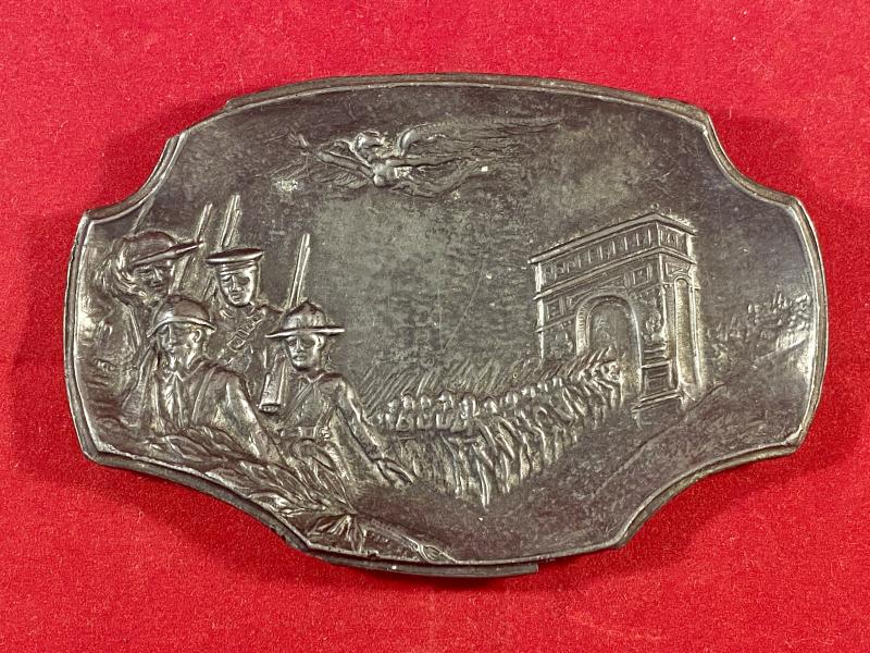 Interesting and Rare French WW1 Commemorative Spelter Trinket Dish