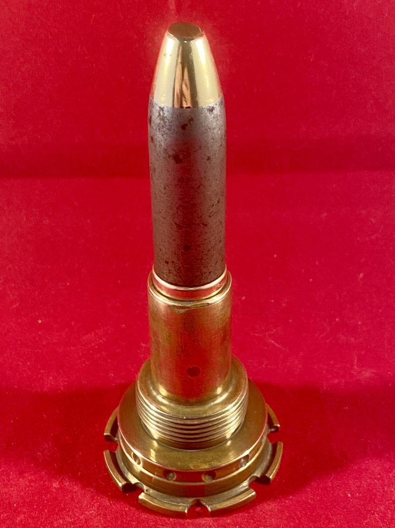 WW2 Trench Art “20mm Cartridge” Brass and Steel Petrol Table Lighter