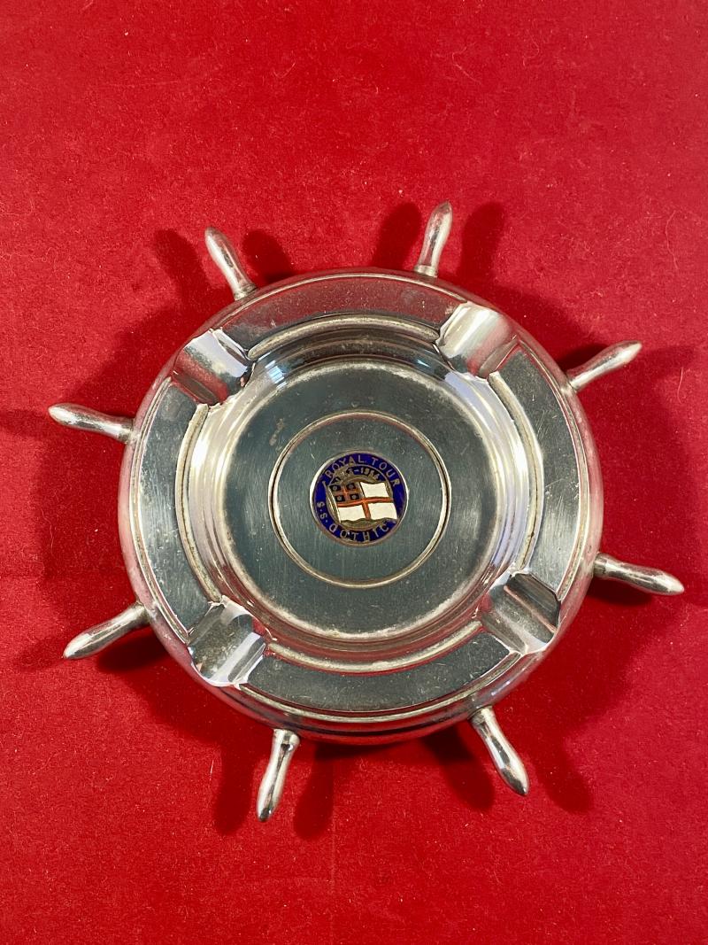 S.S. GOTHIC – ERII’s Royal Tour 1953 – 1954 - Ships Wheel Shaped Aluminium Souvenir Ashtray