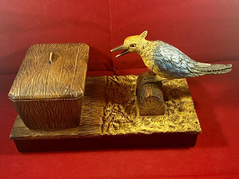 Vintage French Novelty Mechanical Bird Cigarette Dispenser c1960