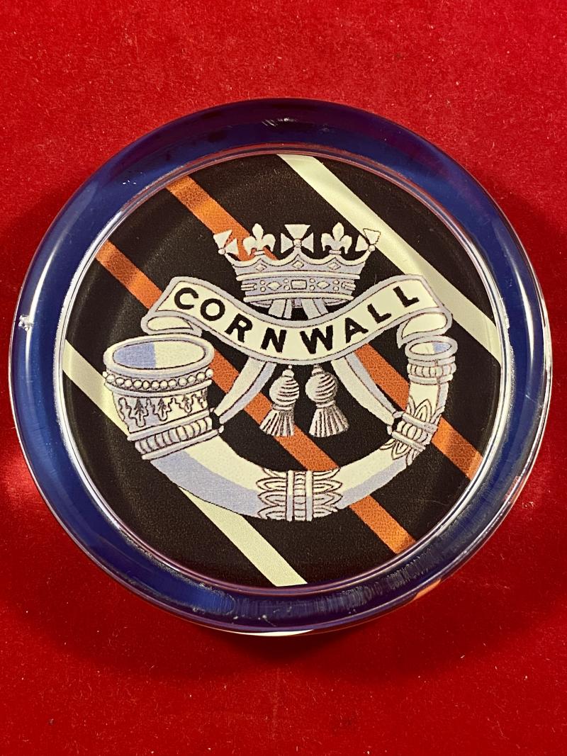 Cornish Light Infantry Military Glass Paperweight