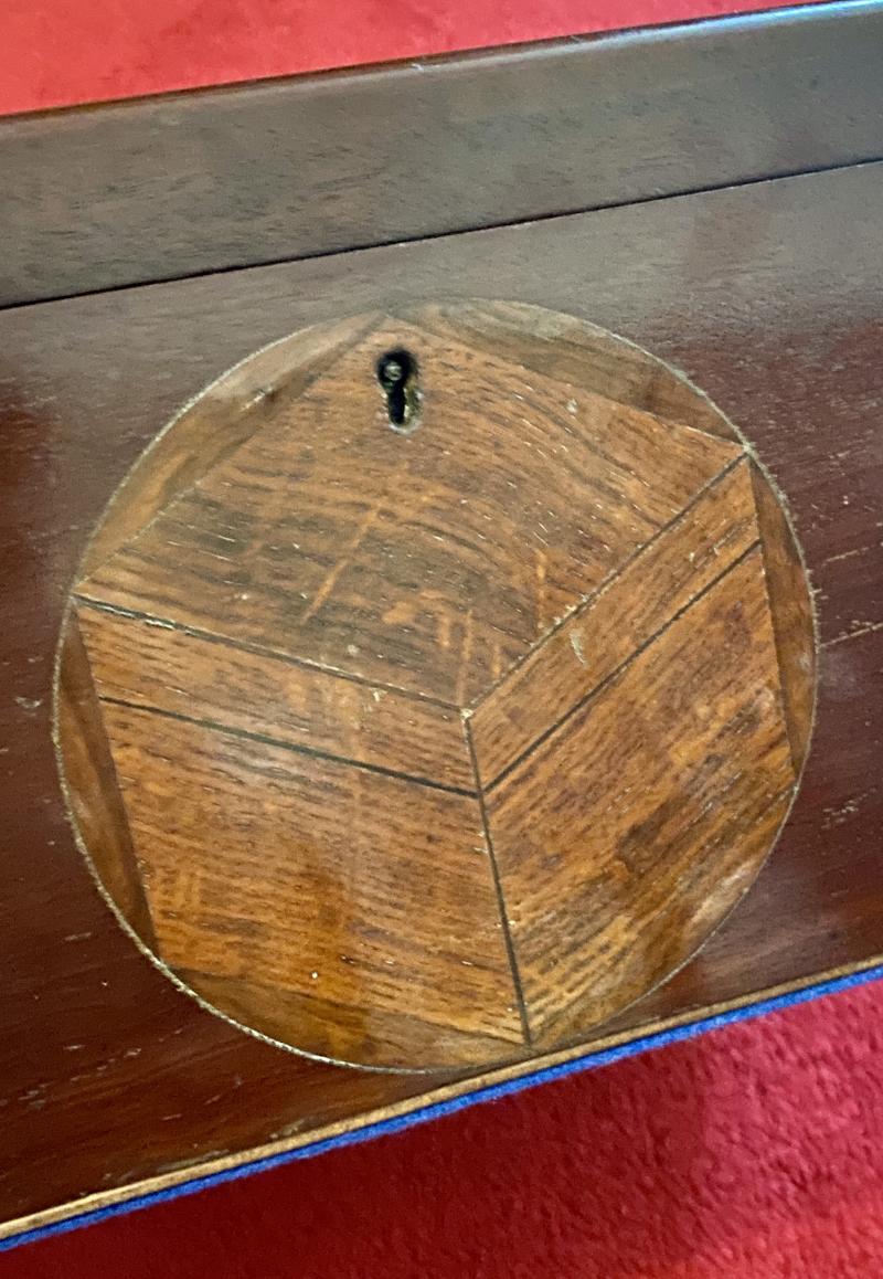 Large Antique Georgian Inlaid Wooden Jewellery Box