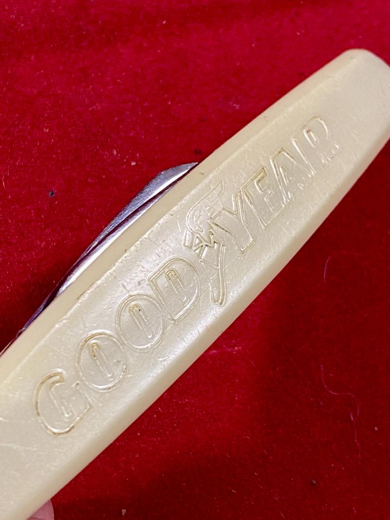 Unusual Vintage GOODYEAR Tyres Advertising Double Bladed Penknife – Roger Inman c1960