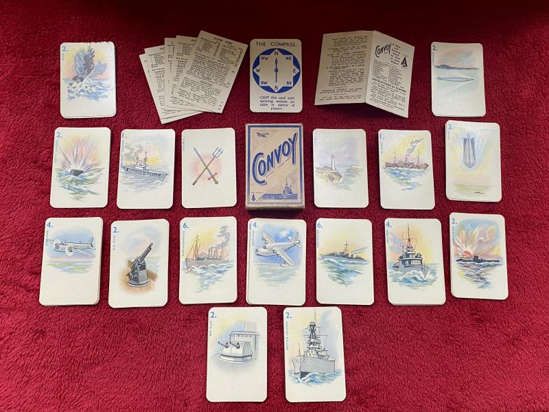 Original and Complete Set of Cards for the WW2 Card Game “CONVOY” by Tree Brand c1940