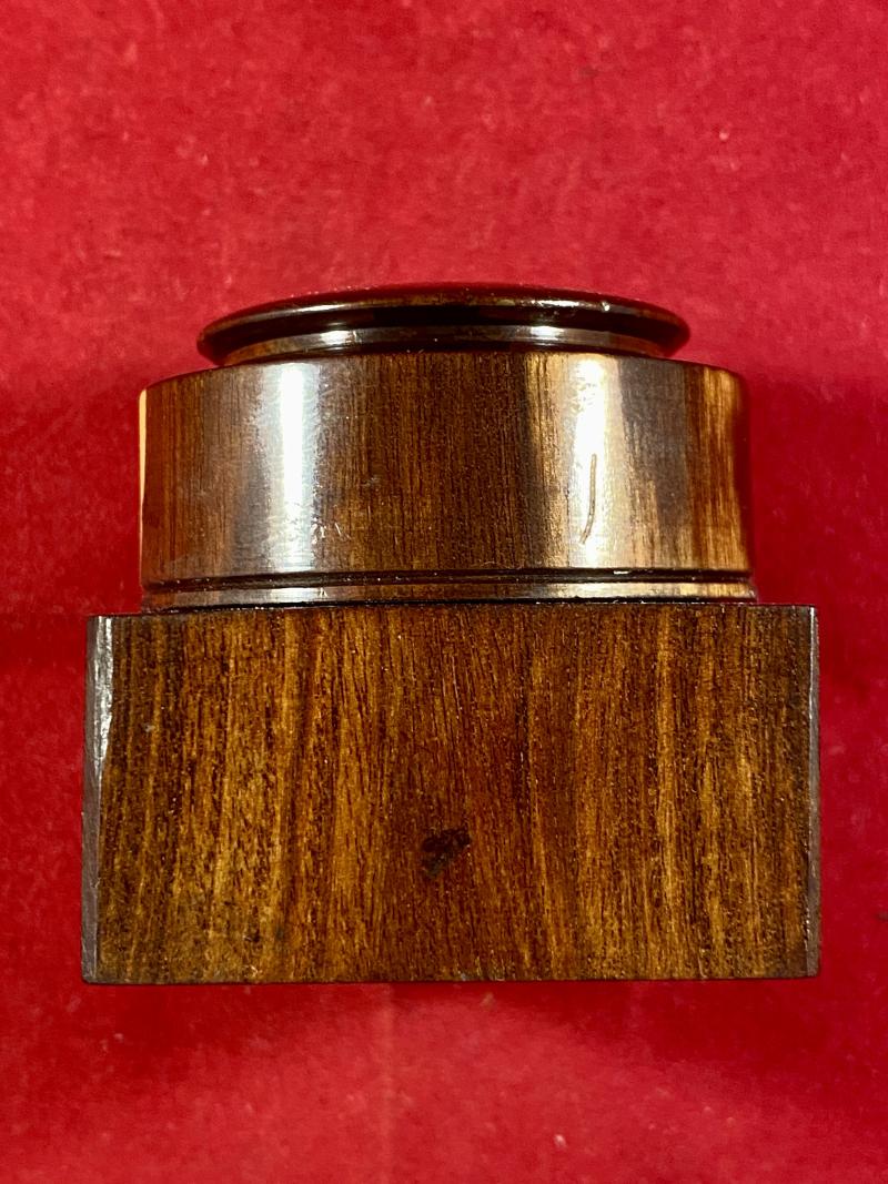 Beautiful Antique Victorian Turned Rosewood Campaign Berry’s Patent Crown Traveling Inkwell c1860