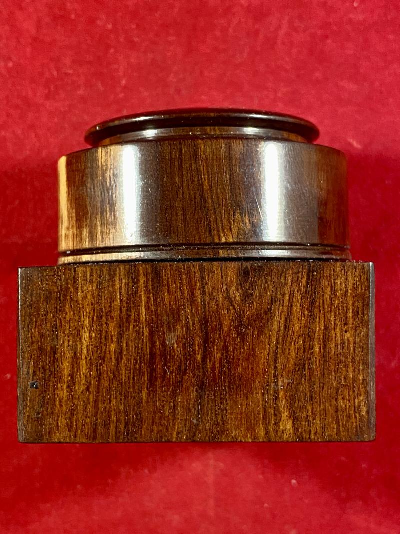 Beautiful Antique Victorian Turned Rosewood Campaign Berry’s Patent Crown Traveling Inkwell c1860