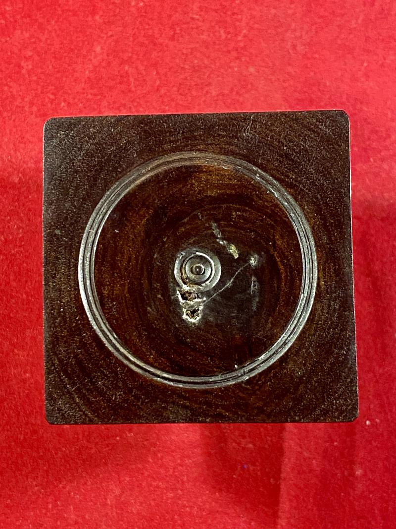 Beautiful Antique Victorian Turned Rosewood Campaign Berry’s Patent Crown Traveling Inkwell c1860