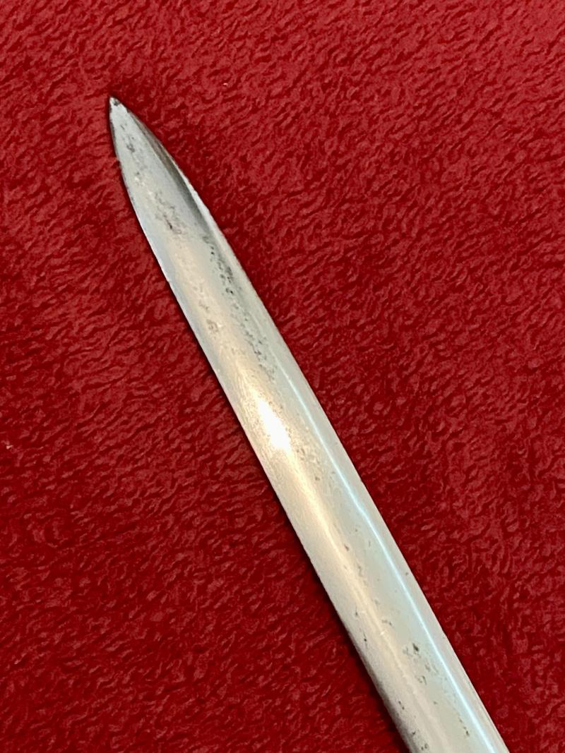 Good REPRODUCTION Scottish Highland Officer’s Basket Sword 1828 Pattern with Plated Scabbard c1980