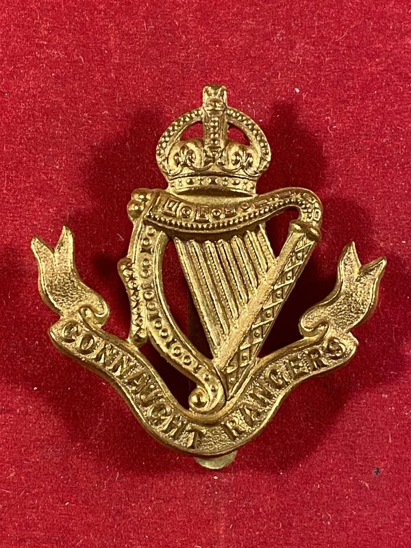 Original WW1 CONNAUGHT RANGERS Brass Cap Badge with Slider