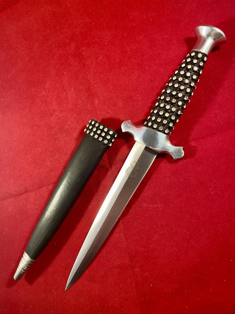 Unusual Vintage “Glitzy” German Dagger – Blade marked HIRSCHKRONE Solingen Germany