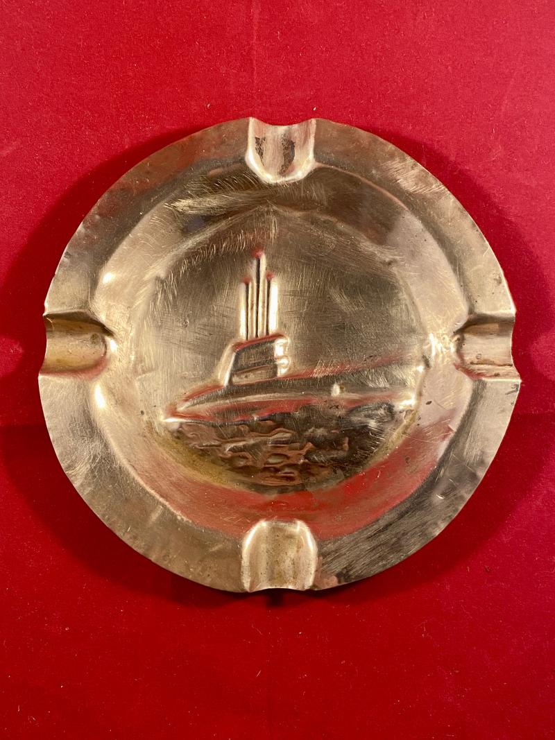 WW1 Copper Submarine Ashtray Commemorating German U-Boat U-155 DEUTSCHLAND
