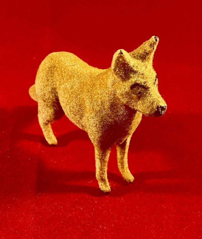 Lead Cast - Felt Covered - Wild Dog Toy Figure from the Taylor & Barrett Zoo Series c1940