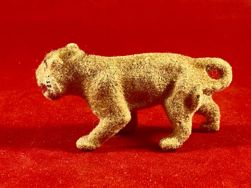 Lead Cast - Felt Covered – Lion Toy Figure from the Taylor & Barrett Zoo Series c1940