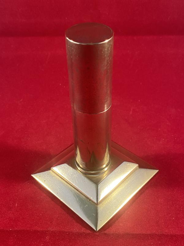 WW2 Trench Art French 25mm Flare Cartridge Brass Petrol Table Lighter