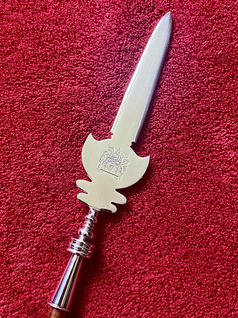Scarce 15” Miniature Partizan Polearm as Carried by Tower of London Beefeaters with Silver Spike and Butt by Wilkinson Sword – Mint in Box c1978