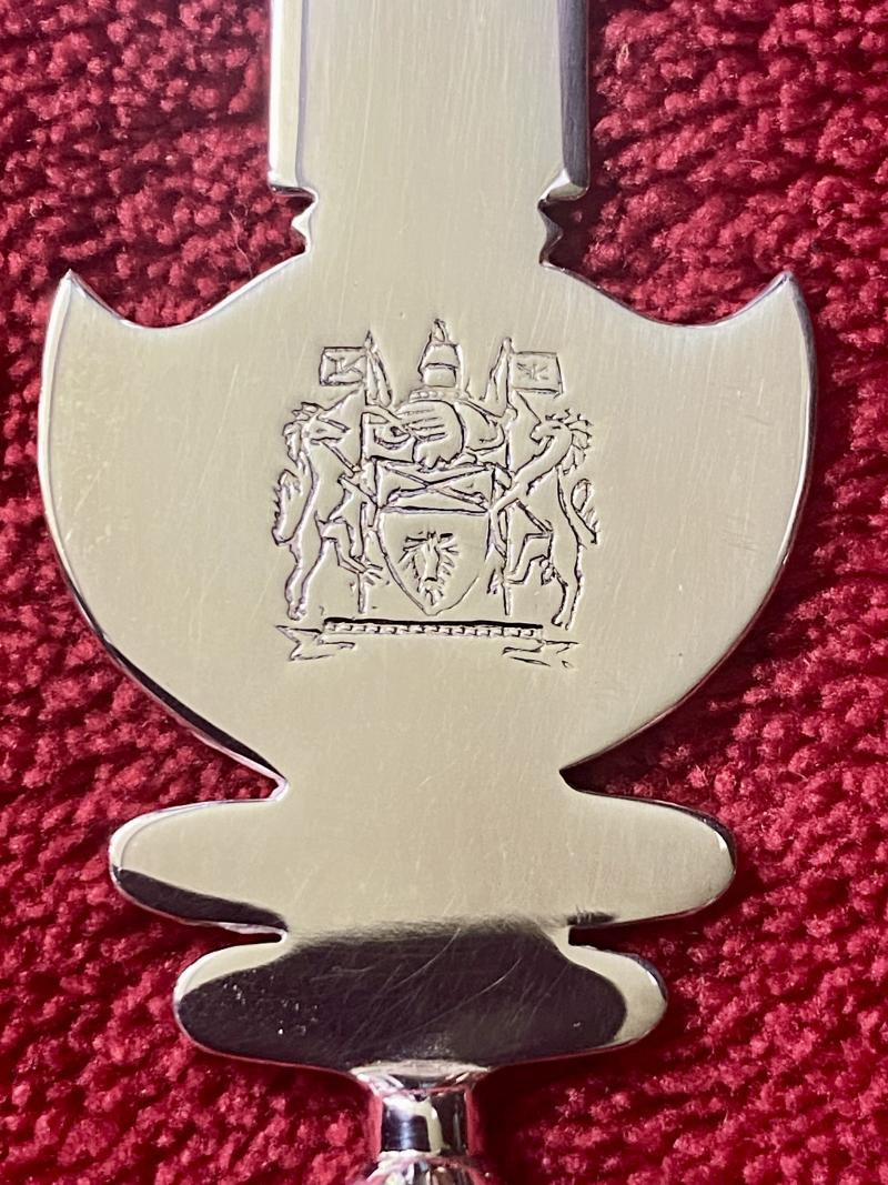 Scarce 15” Miniature Partizan Polearm as Carried by Tower of London Beefeaters with Silver Spike and Butt by Wilkinson Sword – Mint in Box c1978