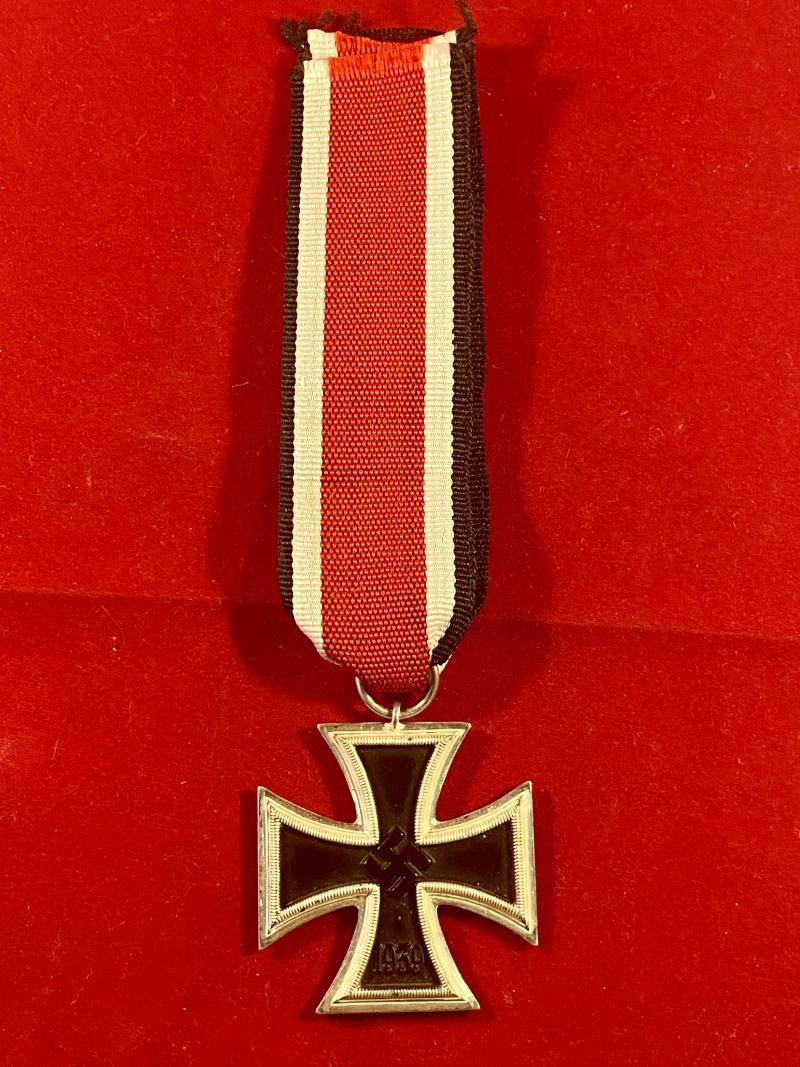 Original German WW2 1939 Iron Cross Medal 2nd Class by Hermann Aurich of Dresden with Ribbon