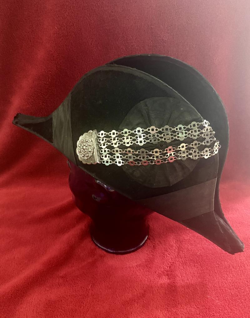 Antique Victorian Court Dress Cocked Moleskin Bicorn Hat c1880