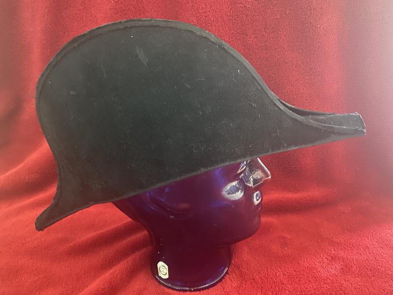 Antique Victorian Court Dress Cocked Moleskin Bicorn Hat c1880
