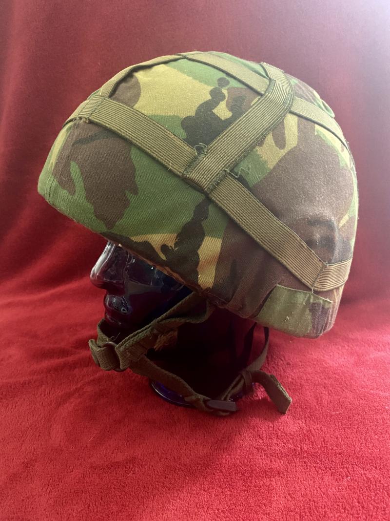 Large Size British Army Issued GS MK 6 Combat Helmet with DPM Camo Cover - dated 1987